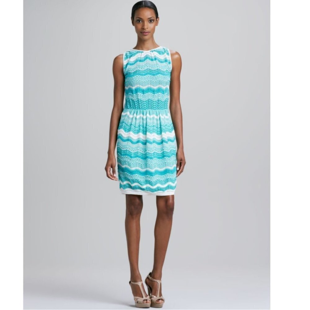 Missoni Turquoise Zigzag Wave Stripe Dress Midi ~S